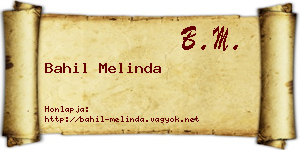 Bahil Melinda névjegykártya